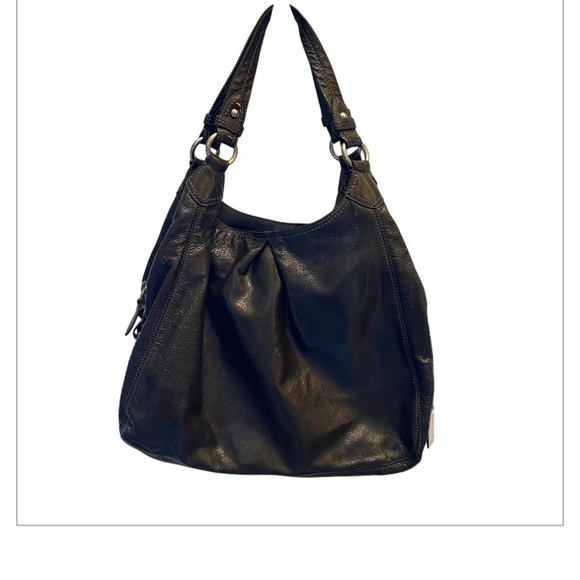 Coach Handbags - COACH Maggie Crinkle Gunmetal Metallic Hobo Bag D0982-13900